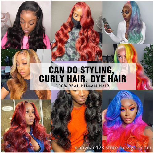 Custom Design 150% Density 22"hd Loose Wave Wig Raw India Lace Frontal wigs Brazilian Human Hair Lace Frontal Wig With Baby Hair